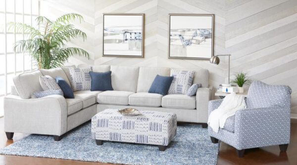 Modern Grey Couch 2-Piece Sofa Loveseat With 4-Throw Pillows - Image 2