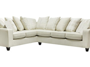 Rowdy Cotton Sectional Plush Grey Comfort with 10+ Designer Accent Pillows