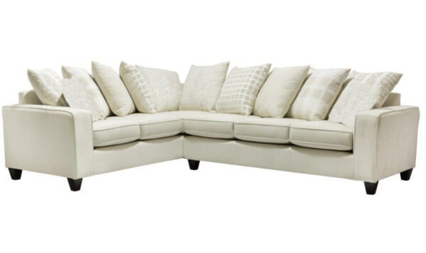 Rowdy Cotton Sectional Plush Grey Comfort with 10+ Designer Accent Pillows