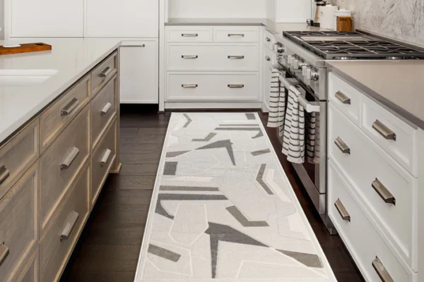 Beige Brown Geometric Contemporary Rug - Image 3