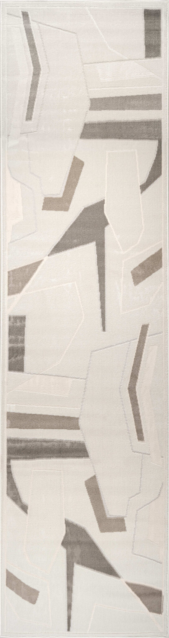 Beige Brown Geometric Contemporary Rug - Image 2