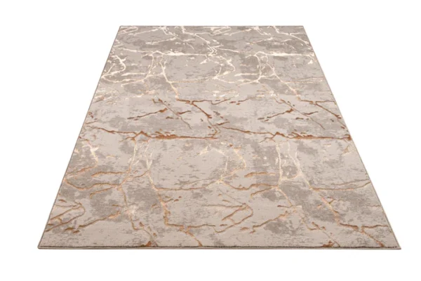 Gold Beige Contemporary Rug - Image 3