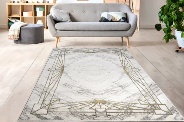 Grey Gold Luxury Contemporary Rug