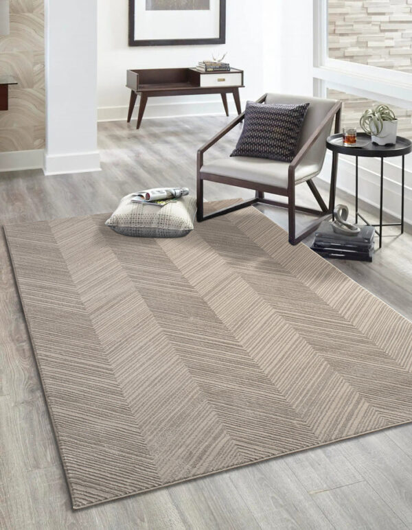Ivory Beige Contemporary Rug
