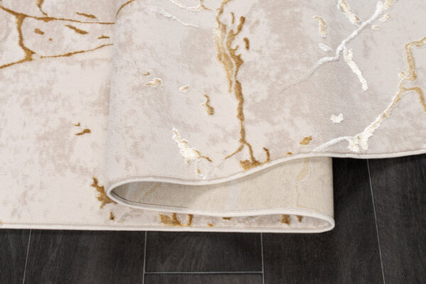 Gold Beige Contemporary Rug - Image 5