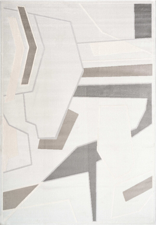 Beige Brown Geometric Contemporary Rug - Image 5