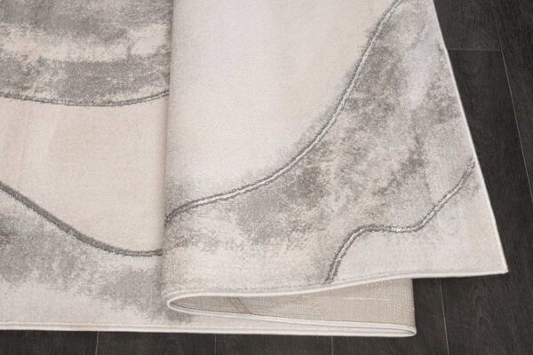 Grey Beige Luxury Contemporary Rug - Image 4