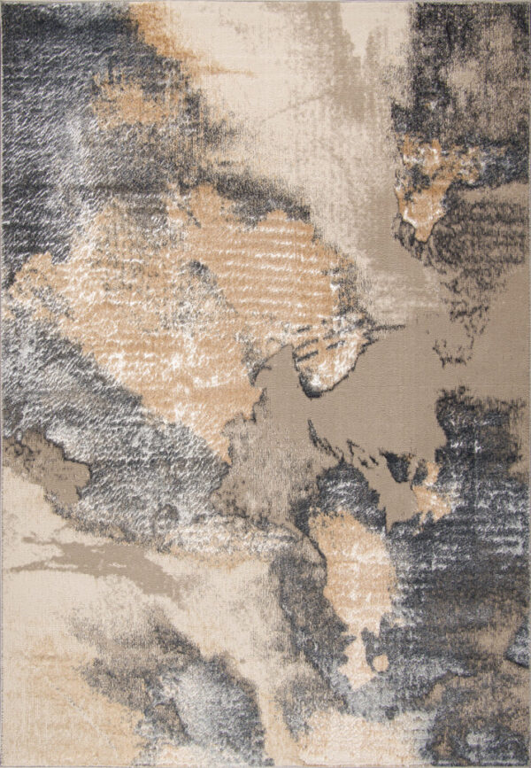 Beige Brown Metalic Contemporary Rug - Image 3