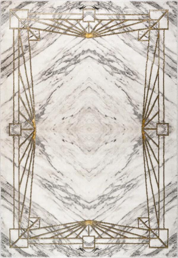 Grey Gold Luxury Contemporary Rug - Image 2