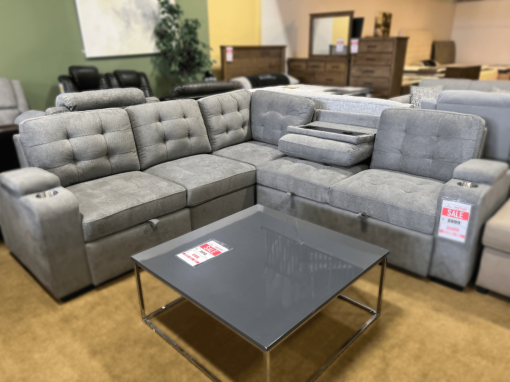 Cozy Corner Sectional Sofa with Pull-Out Sleeper Bed Chaise