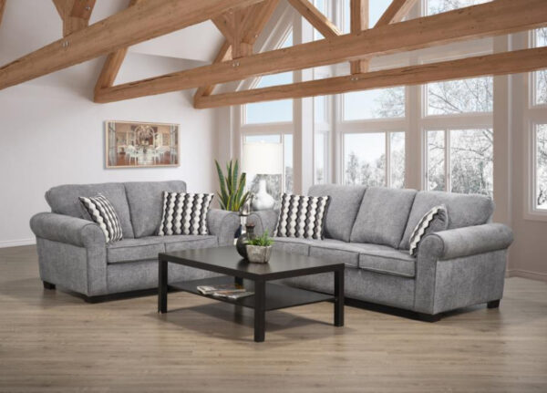 Chester Field 2-Piece Sofa & Loveseat Stationary with Sock Arms