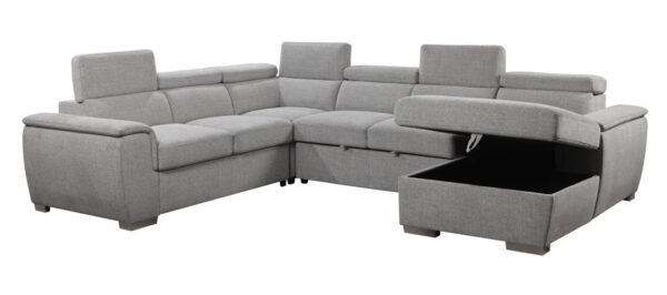 Majesta Bed Sectional With Sleeper & Storage Chaise - Image 3