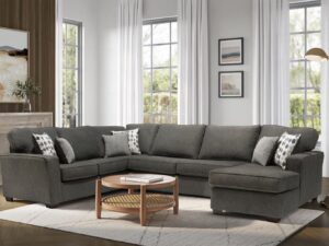 Coppet Smoke Sectional Sofa with Chaise