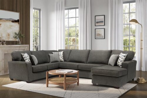 Coppet Smoke Sectional Sofa with Chaise