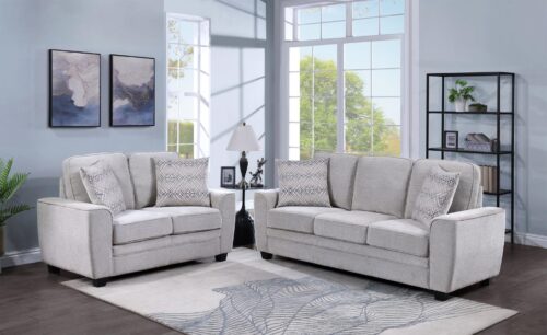 Clive Sofa & Loveseat Set (Clearview Sky Fabric) - Image 2