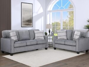 Clive Sofa & Loveseat Set (Clearview Sky Fabric)