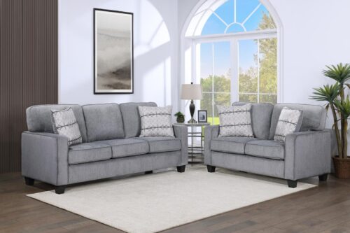 Clive Sofa & Loveseat Set (Clearview Sky Fabric)